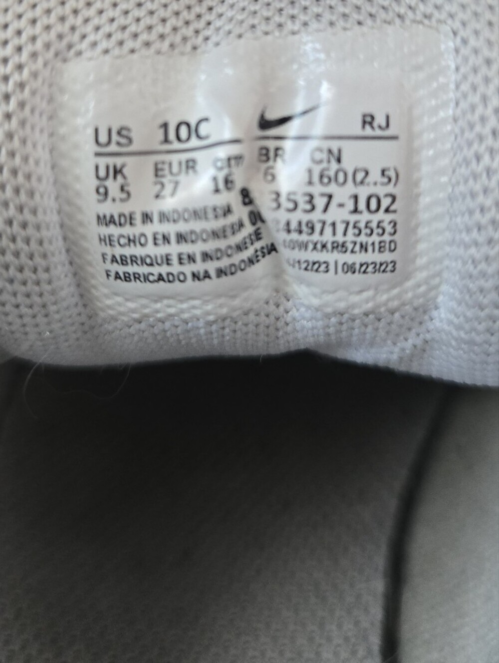 Nike White Leather Kids Velcro Sneakers - Picture 4 of 5